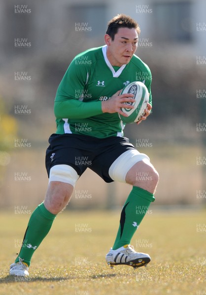 12.03.10 - Wales Rugby Training - Gareth Delve during training. 