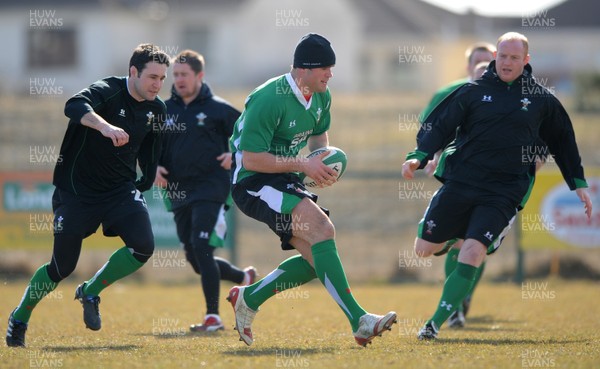 12.03.10 - Wales Rugby Training - Jamie Roberts during training. 