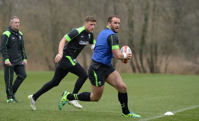 120315 - Wales Rugby Training -Jamie Roberts during training