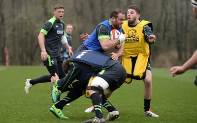 120315 - Wales Rugby Training -Jamie Roberts during training