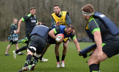 120315 - Wales Rugby Training -Jamie Roberts during training