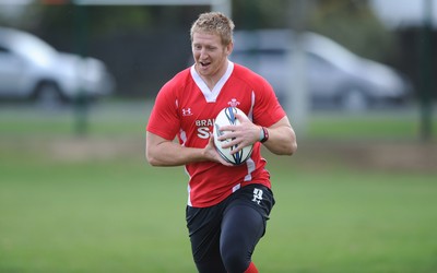 12.06.10 - Wales Rugby Training - Bradley Davies during training. 
