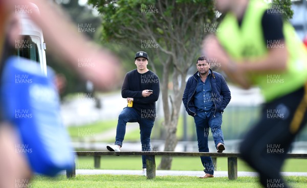 120617 - Wales Rugby Training - Jacob Botica and his father Frano Botica during training