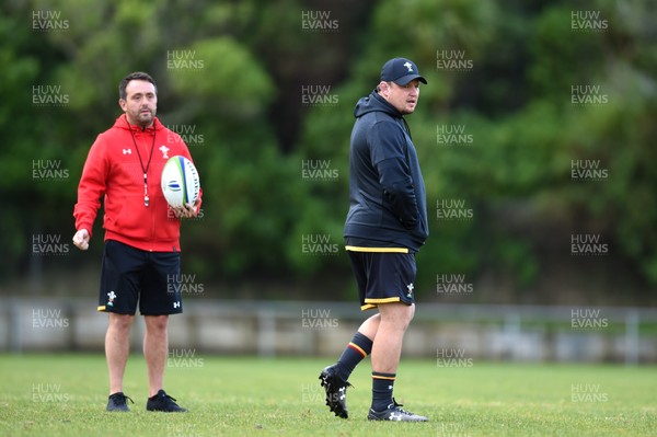 120617 - Wales Rugby Training - Matt Sherratt and Gareth Williams during training