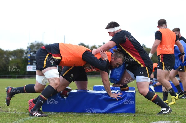 120617 - Wales Rugby Training - Cory Hill, Kristian Dacey and Wyn Jones during training