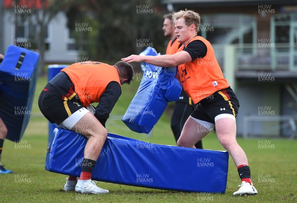 120617 - Wales Rugby Training - Steff Evans and Aled Davies during training