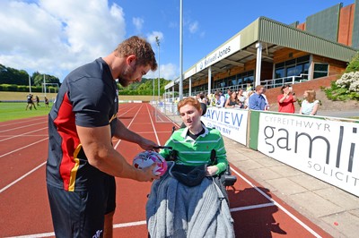 120815 - Wales Rugby Training -Leigh Halfpenny meets fans during training