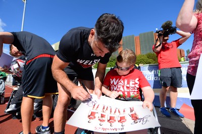 120815 - Wales Rugby Training -Mike Phillips meets fans during training