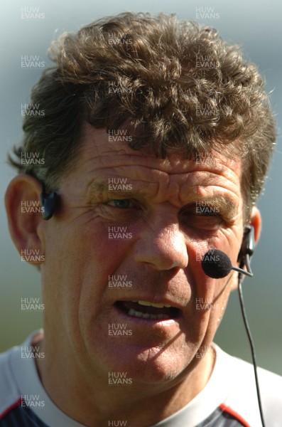 12.09.07 - Wales Rugby World Cup Training - Wales Coach, Gareth Jenkins looks on during training 