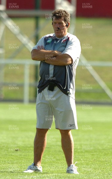 12.09.07 - Wales Rugby World Cup Training - Wales Coach, Gareth Jenkins looks on during training 