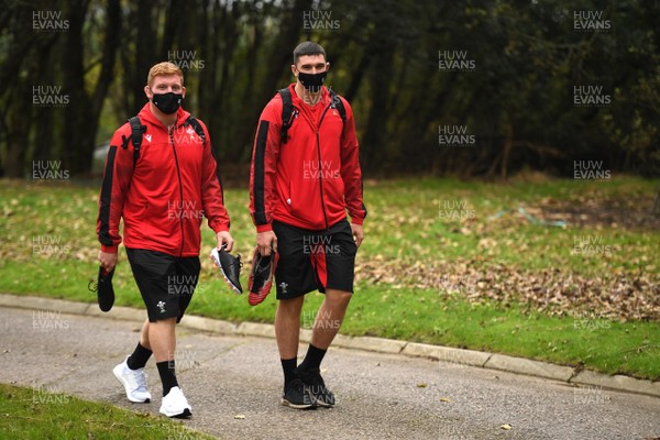 121020 -  Rhys Carre and Seb Davies during the first day of camp for the Welsh rugby squad