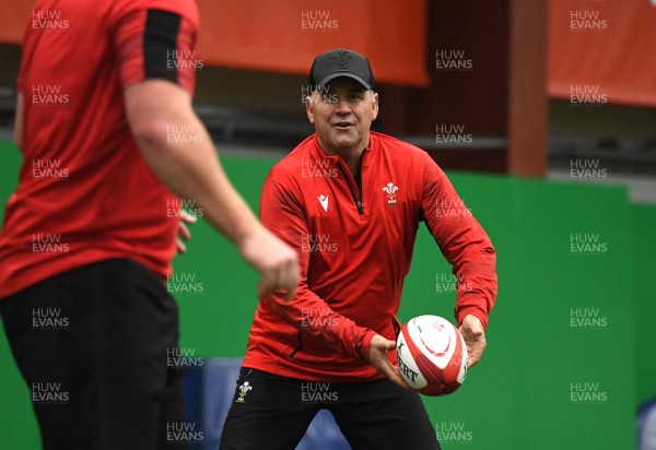 121020 -  Wayne Pivac during the first day of camp for the Welsh rugby squad