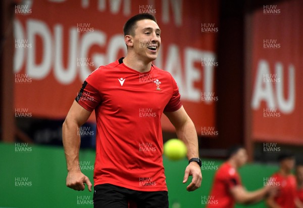 121020 -  Josh Adams during the first day of camp for the Welsh rugby squad