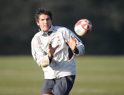 13.02.08 - Wales Rugby Training - James Hook in action during training 
