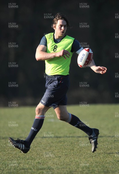 13.02.08 - Wales Rugby Training - Wales Captain, Ryan Jones in action during training 
