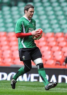 13.02.09 - Wales Rugby Training - Mark Jones in action during training. 