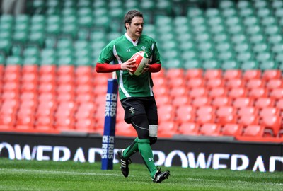 13.02.09 - Wales Rugby Training - Mark Jones in action during training. 