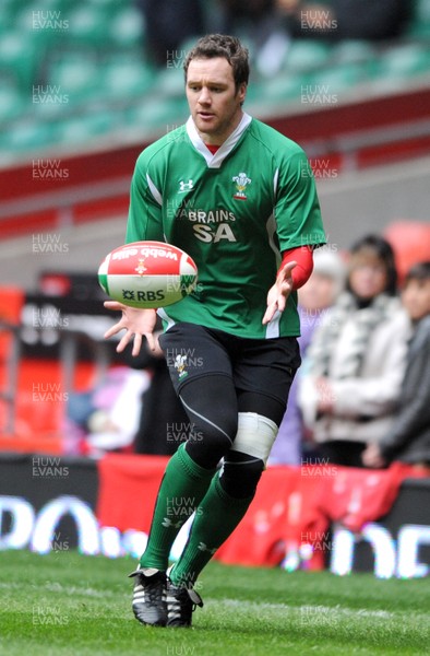 13.02.09 - Wales Rugby Training - Mark Jones in action during training. 