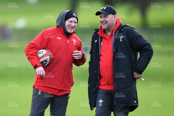 130220 - Wales Rugby Training - Neil Jenkins and Wayne Pivac during training