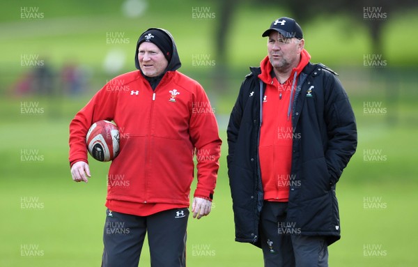 130220 - Wales Rugby Training - Neil Jenkins and Wayne Pivac during training