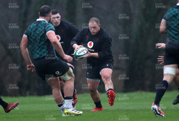 130224 - Wales Rugby Training at the Vale Resort - Corey Domachowski during training