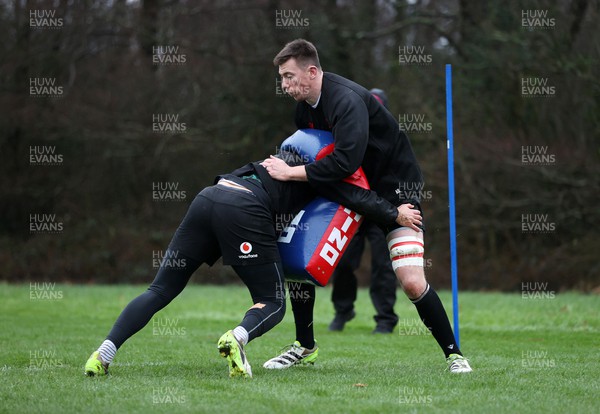 130224 - Wales Rugby Training at the Vale Resort - Adam Beard during training