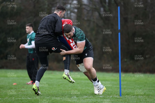 130224 - Wales Rugby Training at the Vale Resort - Gareth Thomas during training
