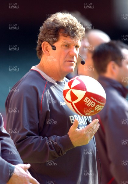 130307 - Wales Rugby Training -  Wales Coach, Gareth Jenkins during training 