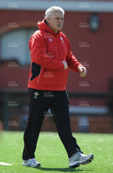13.03.09 - Wales Rugby Training - Wales head coach, Warren Gatland looks on during training. 