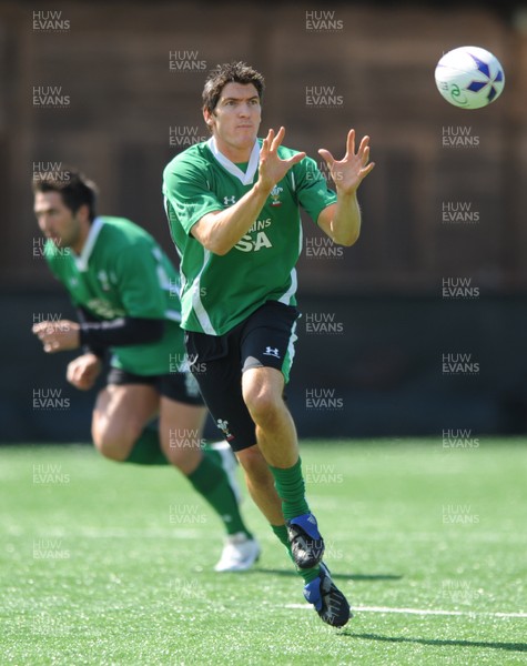 13.03.09 - Wales Rugby Training - James Hook takes a pass during training. 
