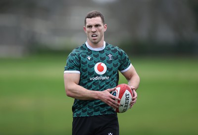 130324 - Wales Rugby Training ahead of their final game against Italy - George North during training