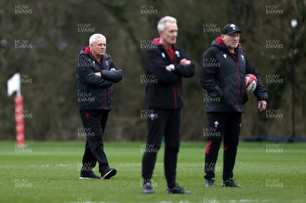130324 - Wales Rugby Training ahead of their final game against Italy - Warren Gatland, Head Coach during training