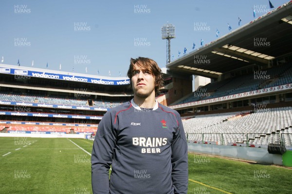 13.06.08 Wales rugby in South Africa... Ryan Jones looks at Loftus Versfeld ground  in Pretoria .  