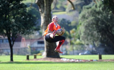 13.06.10 - Wales Rugby Training - Will Harries takes high ball during training. 