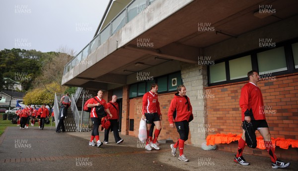 13.06.10 - Wales Rugby Training - Wales players and management arrive for training at Dilworth School, Auckland. 