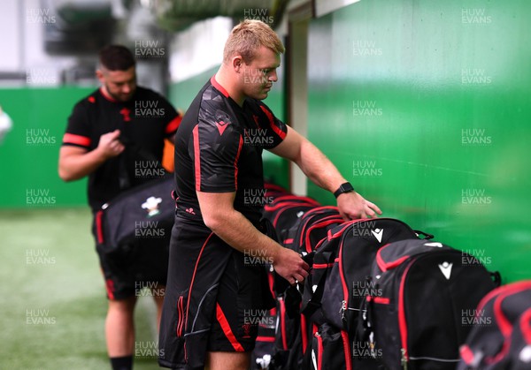 130622 - Wales Rugby Training - Dewi Lake picks up his kit bag during the first day of camp