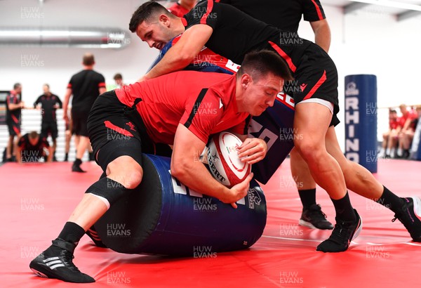 130622 - Wales Rugby Training - Josh Adams and Owen Watkin during training