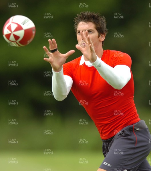13.08.07 -  Wales Rugby Training - James Hook takes a pass during training  