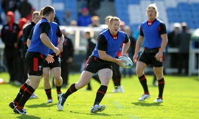 13.09.11 - Wales Rugby Training - Bradley Davies during training. 