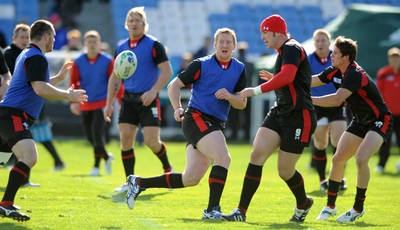 13.09.11 - Wales Rugby Training - Bradley Davies during training. 