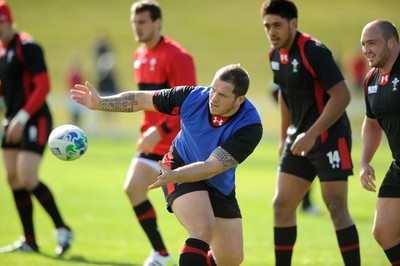 13.09.11 - Wales Rugby Training - Paul James during training. 