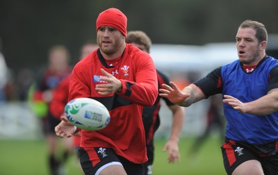 13.09.11 - Wales Rugby Training - Jamie Roberts during training. 
