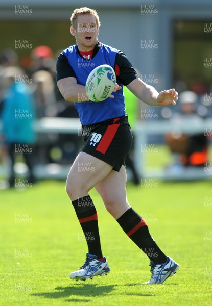 13.09.11 - Wales Rugby Training - Bradley Davies during training. 