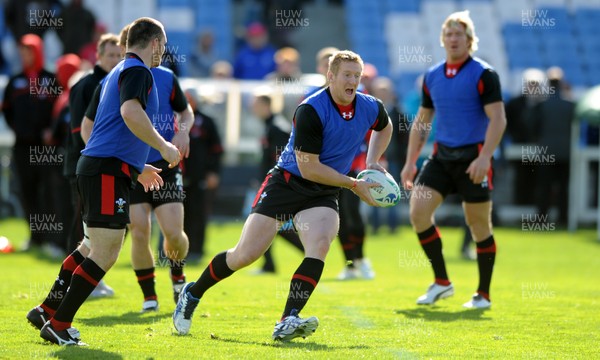 13.09.11 - Wales Rugby Training - Bradley Davies during training. 