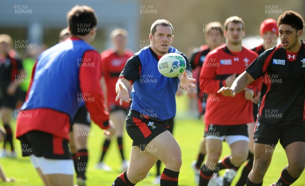 13.09.11 - Wales Rugby Training - Paul James during training. 