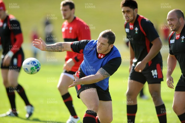 13.09.11 - Wales Rugby Training - Paul James during training. 