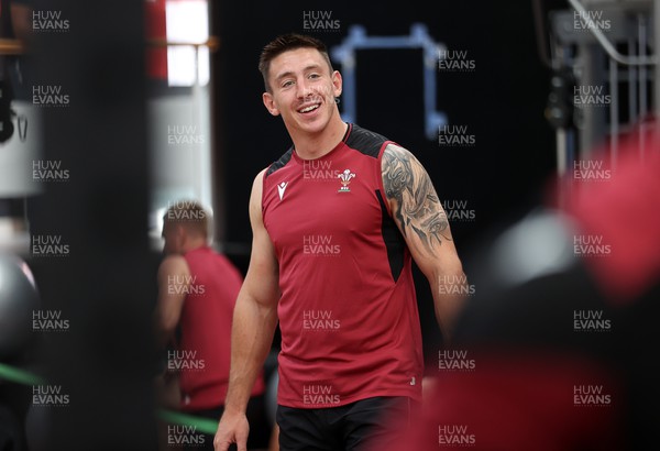130923 - Wales Rugby Gym Session ahead of their game this weekend with Portugal - Josh Adams during training