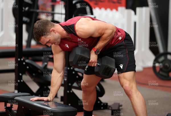 130923 - Wales Rugby Gym Session ahead of their game this weekend with Portugal - George North during training