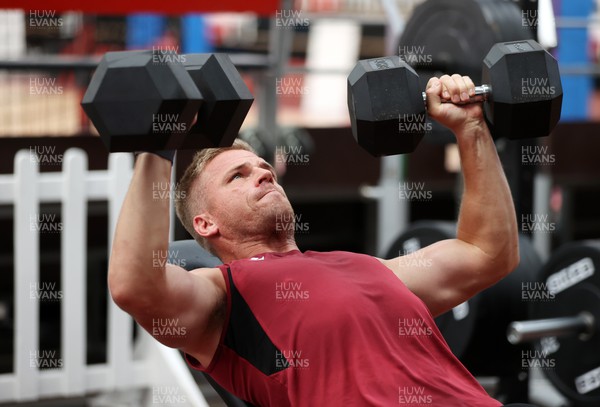 130923 - Wales Rugby Gym Session ahead of their game this weekend with Portugal - Gareth Anscombe during training