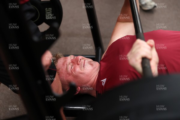 130923 - Wales Rugby Gym Session ahead of their game this weekend with Portugal - Jac Morgan during training